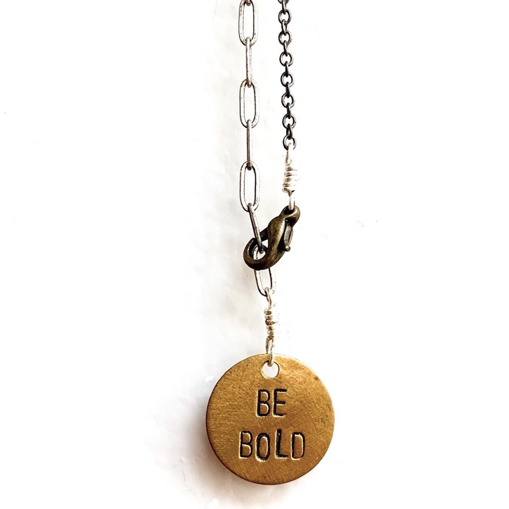 Be Bold or Be Brave disc bracelet